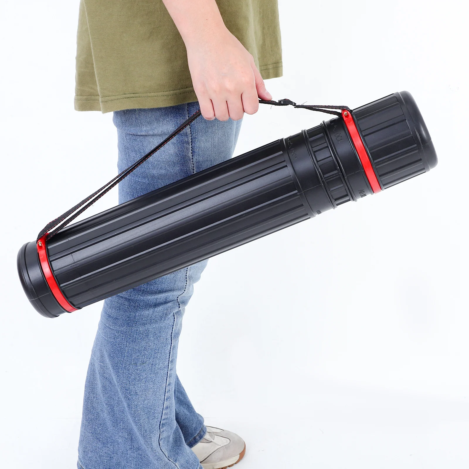 Multifunctional Telescopic Poster Tube Sturdy Plastic Adjustable Length for Safe Transport of Drawings Maps Documents and Art