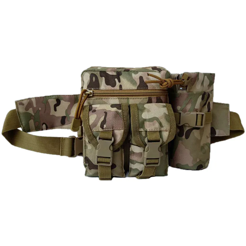 Outdoor Sport Waist Bag Water Bottle Holder Bag Camouflage Riding Fishing Camping Tactical Waist Bag Phone Flashlight Pack