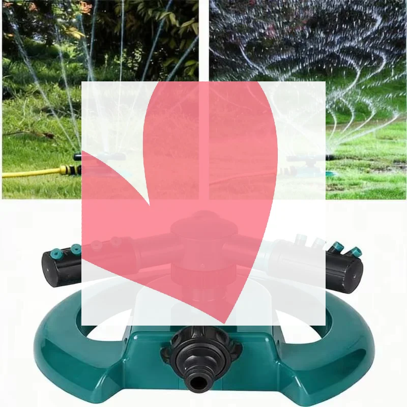 3 Arm Garden Irrigation Sprinkler 360° Auto Rotating Wear Resistant Watering Tool for Backyard Lawn Yard Care
