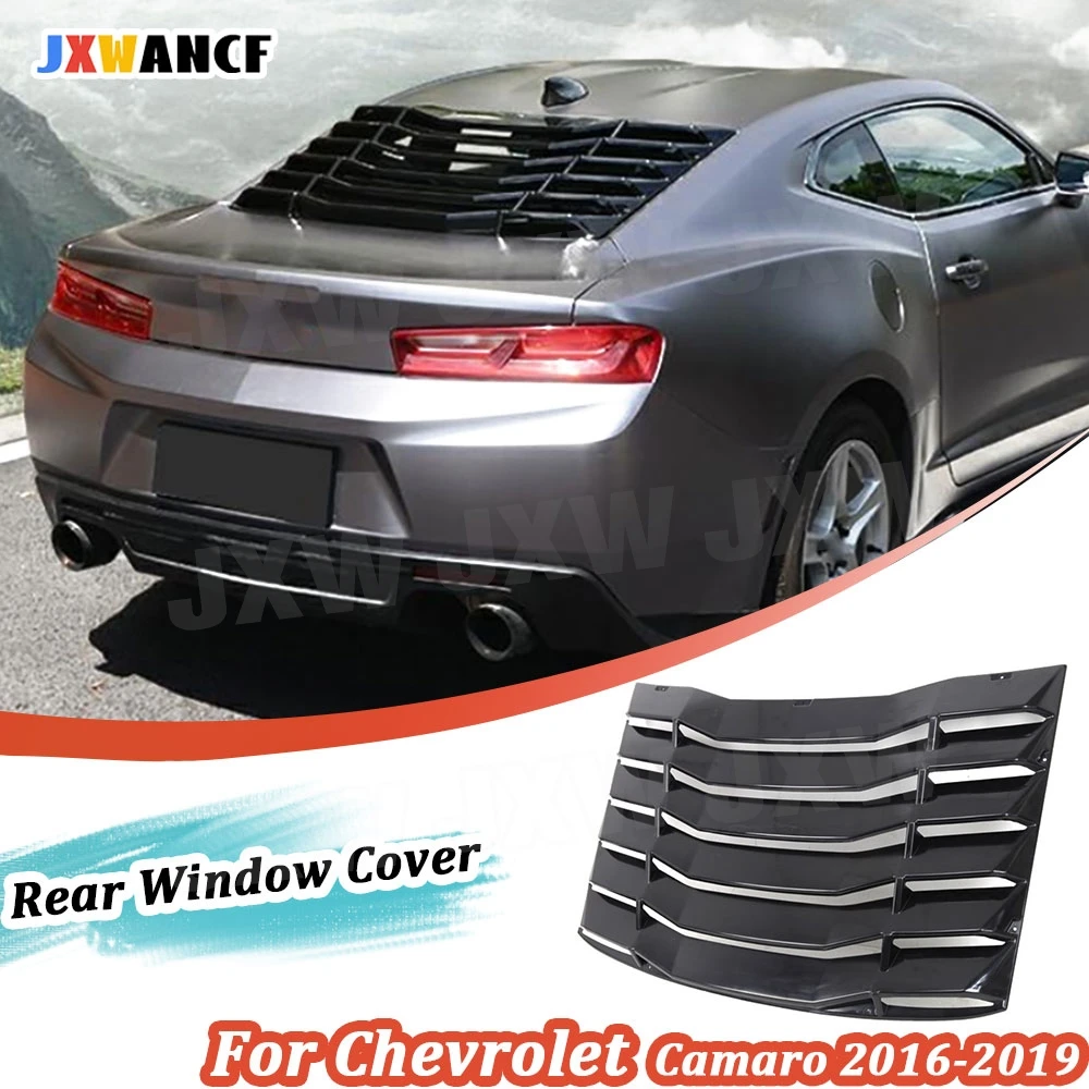 

JXWANCF ABS Car Rear Window Decorative Louver Air Outlet Diffuser Cover for Chevrolet Camaro 2016-2019 Shutter Grill Cars