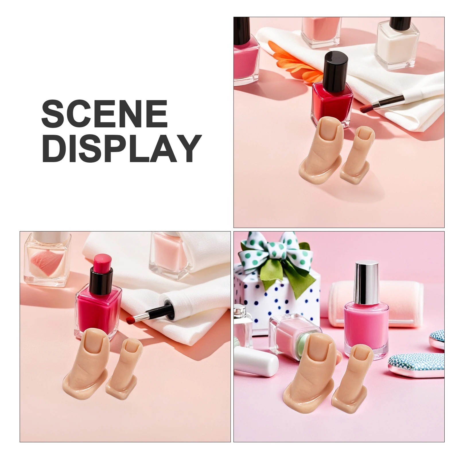 

2pcs Silicone Fingers For Acrylic Nails Art Training Mannequin Soft Fake Toes Technician Tool Fake Feet For Nail Practice Nail