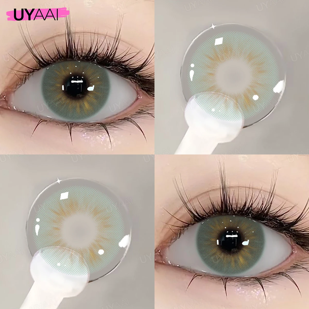 UYAAI Siri 1 Paar farbige Schüler für braune Augen, grüne Augen, Kontaktkosmetik, natürliche modische Linsen für Make-up – Detail 14