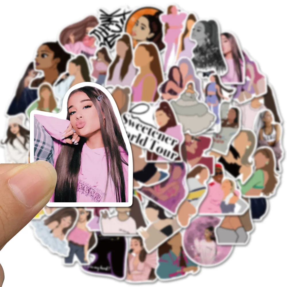 50 قطعة ملصقات Arianas المغني الشعبي الكتابة على الجدران ملصق الكمبيوتر المحمول الغيتار الأمتعة سكيت الهاتف الدراجة سيارة مقاوم للماء ديكور رائع طفل