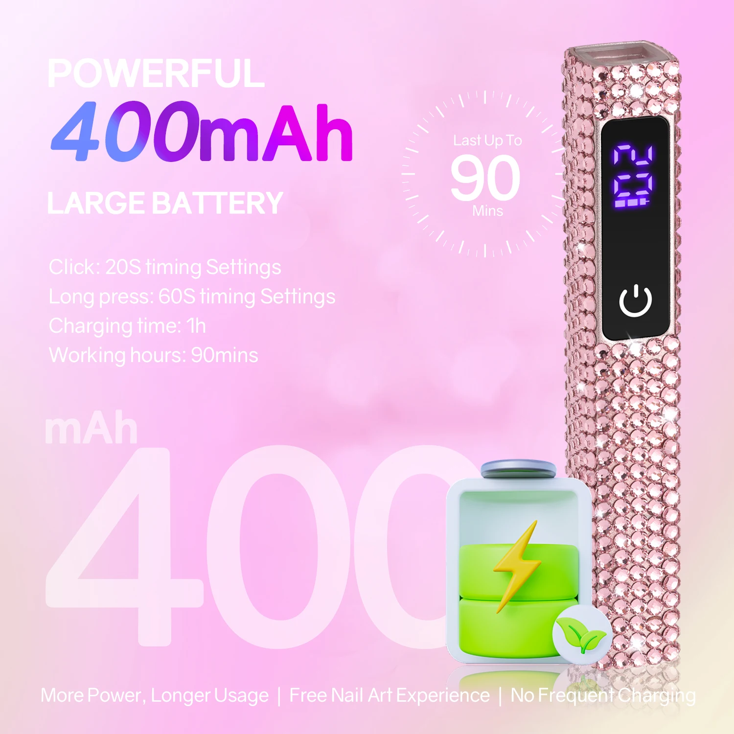 Mini lampada portatile portatile per unghie per tutti gli smalti in Gel lampada per unghie a LED UV ricaricabile USB ad asciugatura rapida con diamante