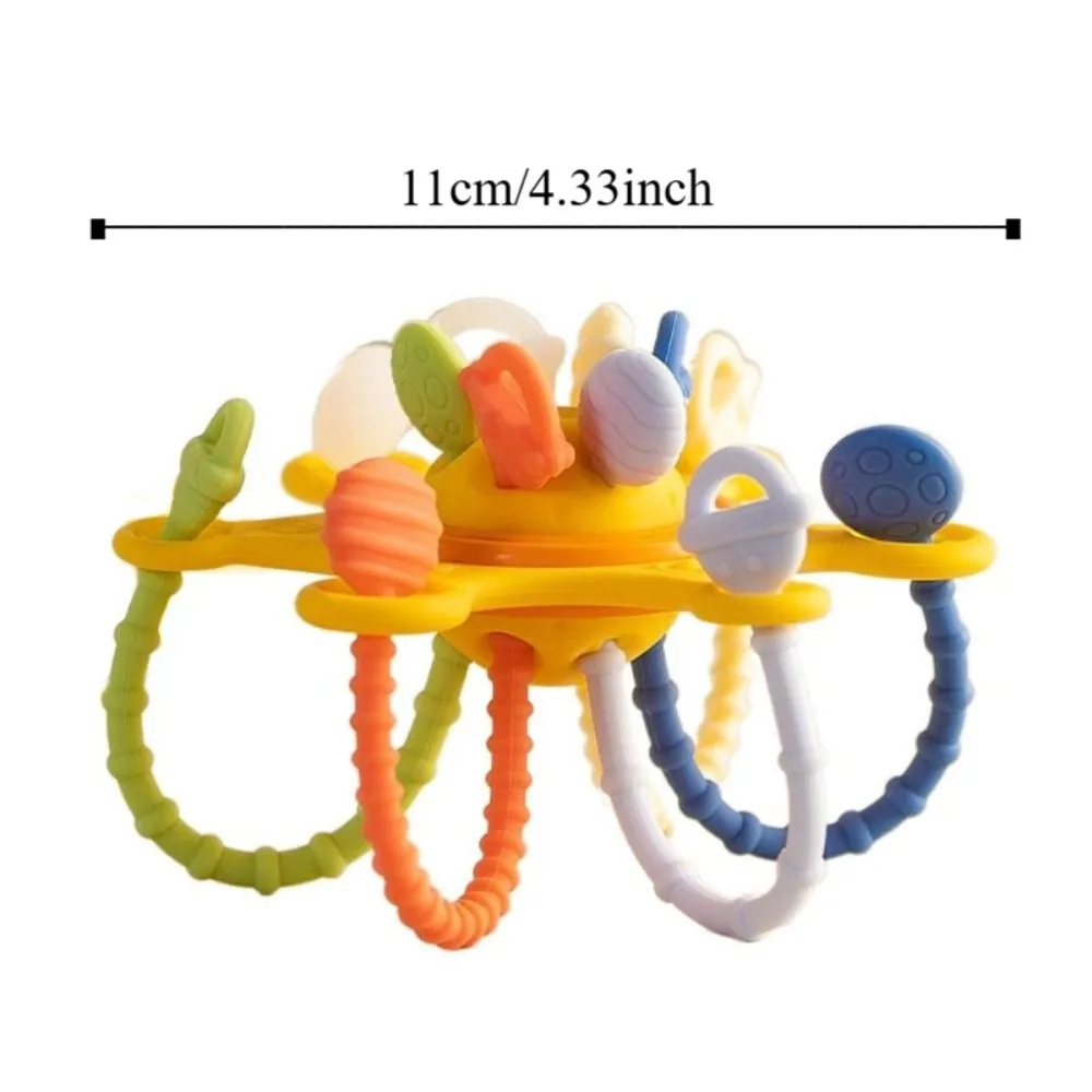 PP bebê sensorial montessori brinquedos agarrar bola de silicone macio puxar corda brinquedo aprendizagem precoce potável infantilmastigável mordedores brinquedos