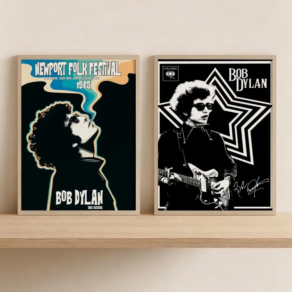 B-Bob Dylan Singer Painting Calligraphy Canvas Wall Art for Bedroom & Living Room Decor | Home Gift Painting