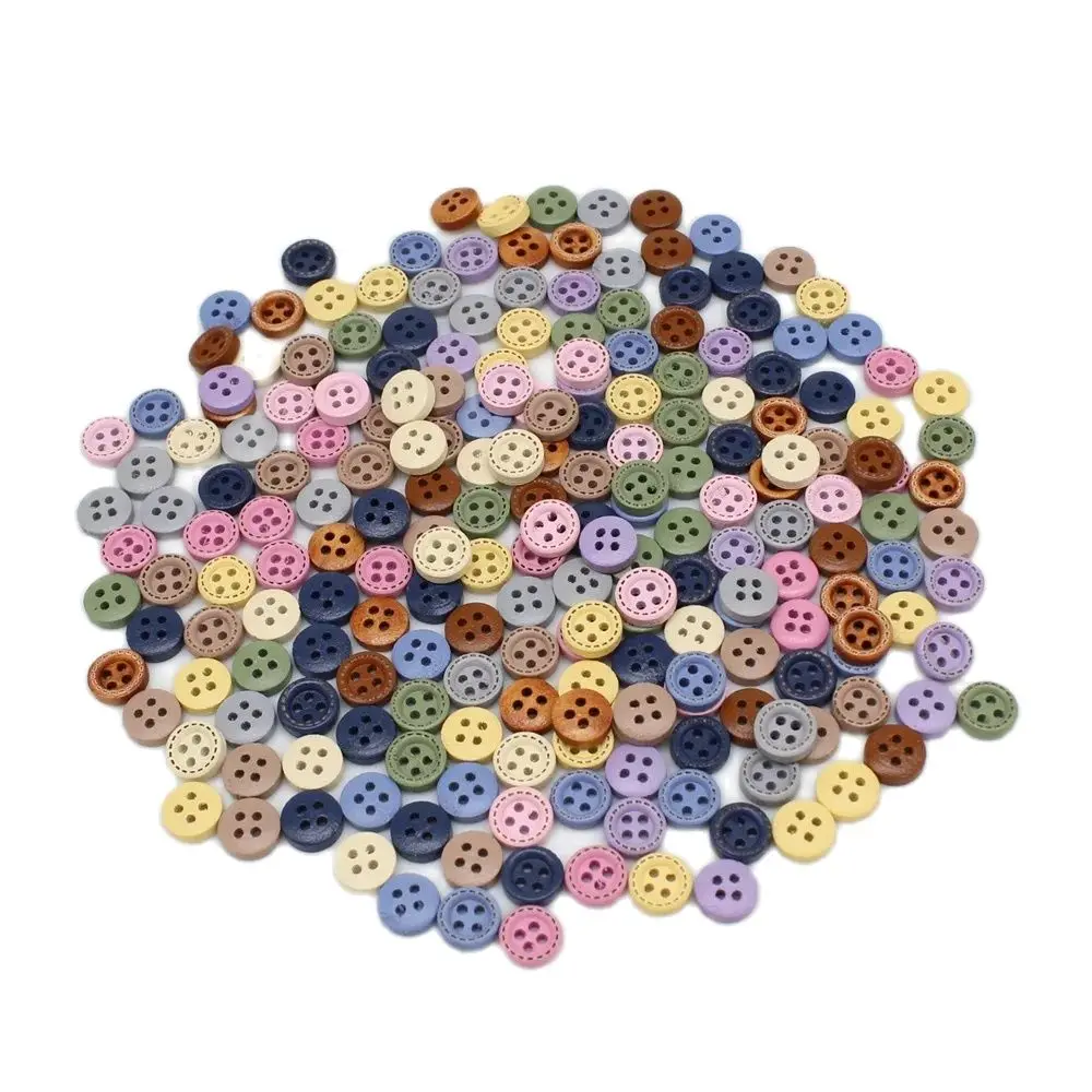 100 anebo 200ks 10mm míchat mini knoflíků pro panenka řemeslo scrapbooking dřevo malý knoflíků DIY řemesel materiálů