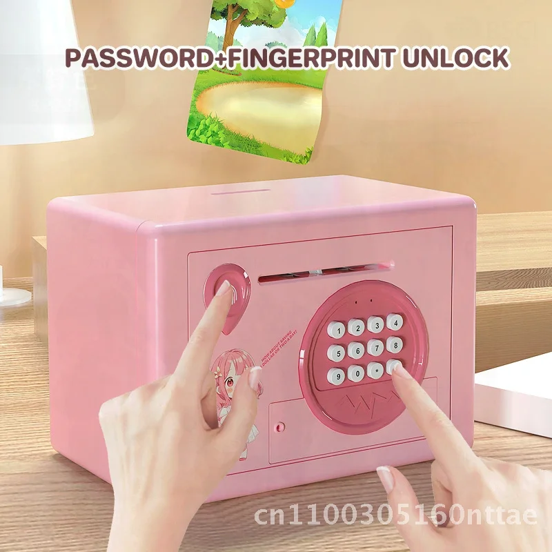 Iggy Bank créatif automatique roulant d'argent Atm mot de passe empreinte digitale pièce de monnaie économie d'argent semblant jouer jouet enfants anniversaire Gif