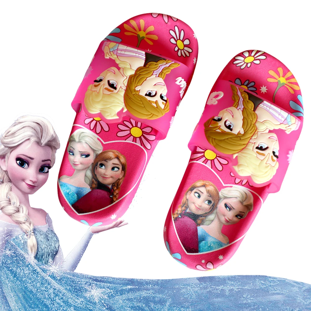 New Summer Children Sandals Kids Elsa Anna Cartoon Princess Shoes Toddler Girls Soft Sole Shoes Girl Anti-Slip Slippers