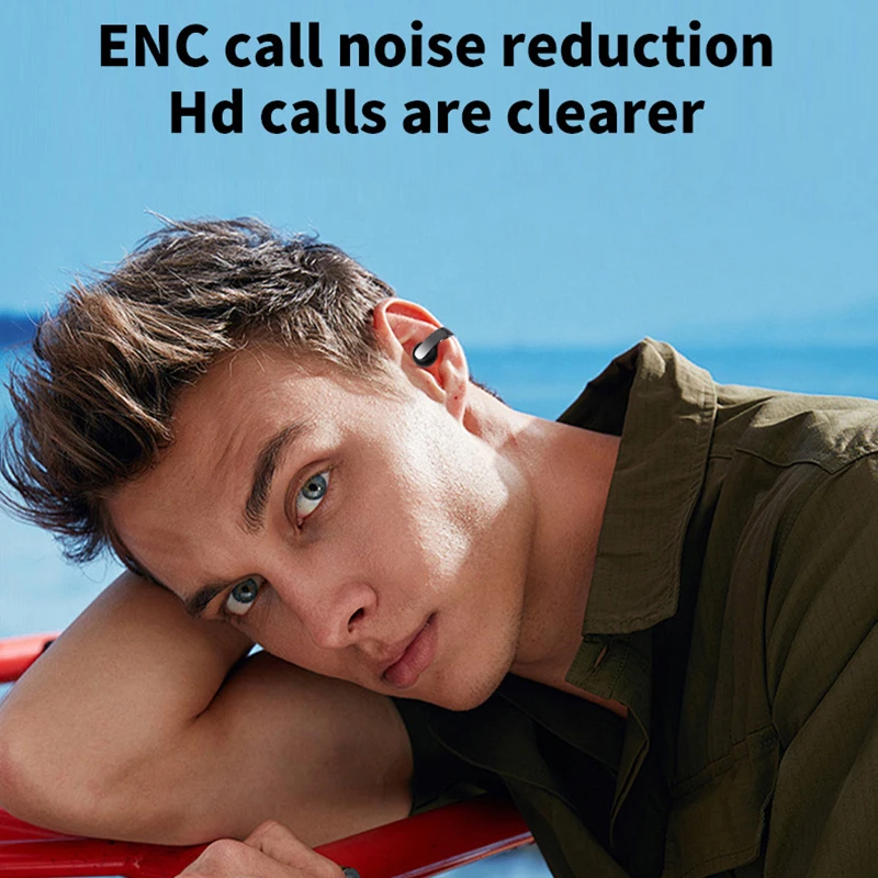 Xiaomi 5.4 Bluetooth TWS Clip على سماعة الرأس اللاسلكية مع ستيريو HiFi وسماعة تقليل الضوضاء لهاتف Xiaomi iPhone