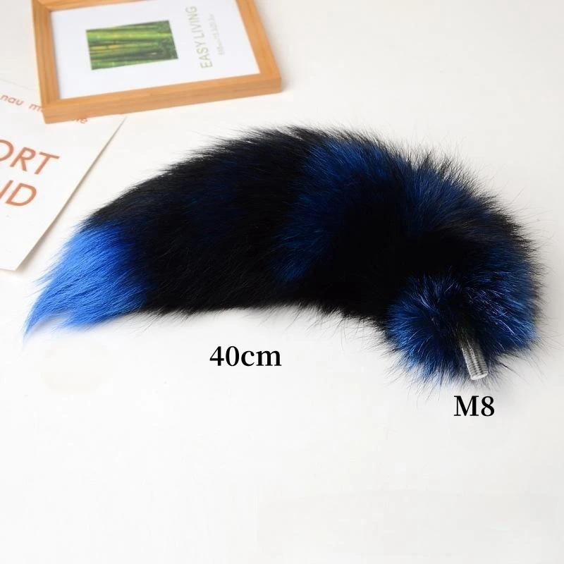 40cm Sexy Allure Fluffy Dyed Fox Tails with Separable Smooth Metal Butt Plug Anal Sex Toy for Fetish BDSM Cosplay Flirting Shop