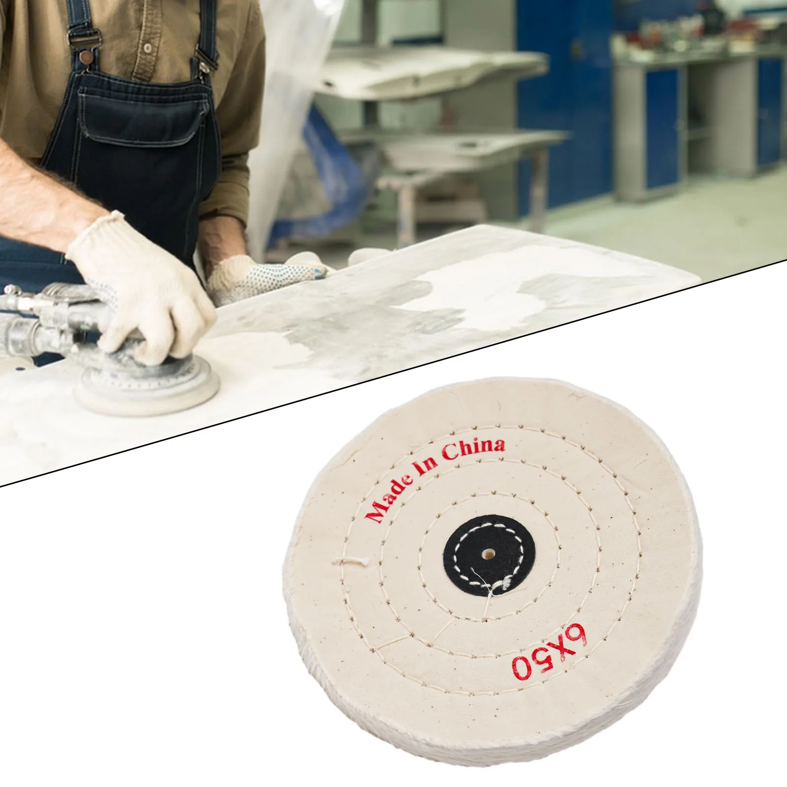 1pc White Cotton Cloth Buffing Wheel 50-200mm 2-8in For Metal Jewelry Stainless Steel Polishing Wheel GrinderTool Polishing Disc