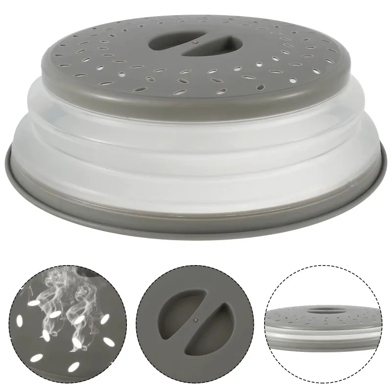 

Крышка для микроволновой печи от брызг, складная, с ручкой, многофункциональная, безопасная для посудомоечной машины