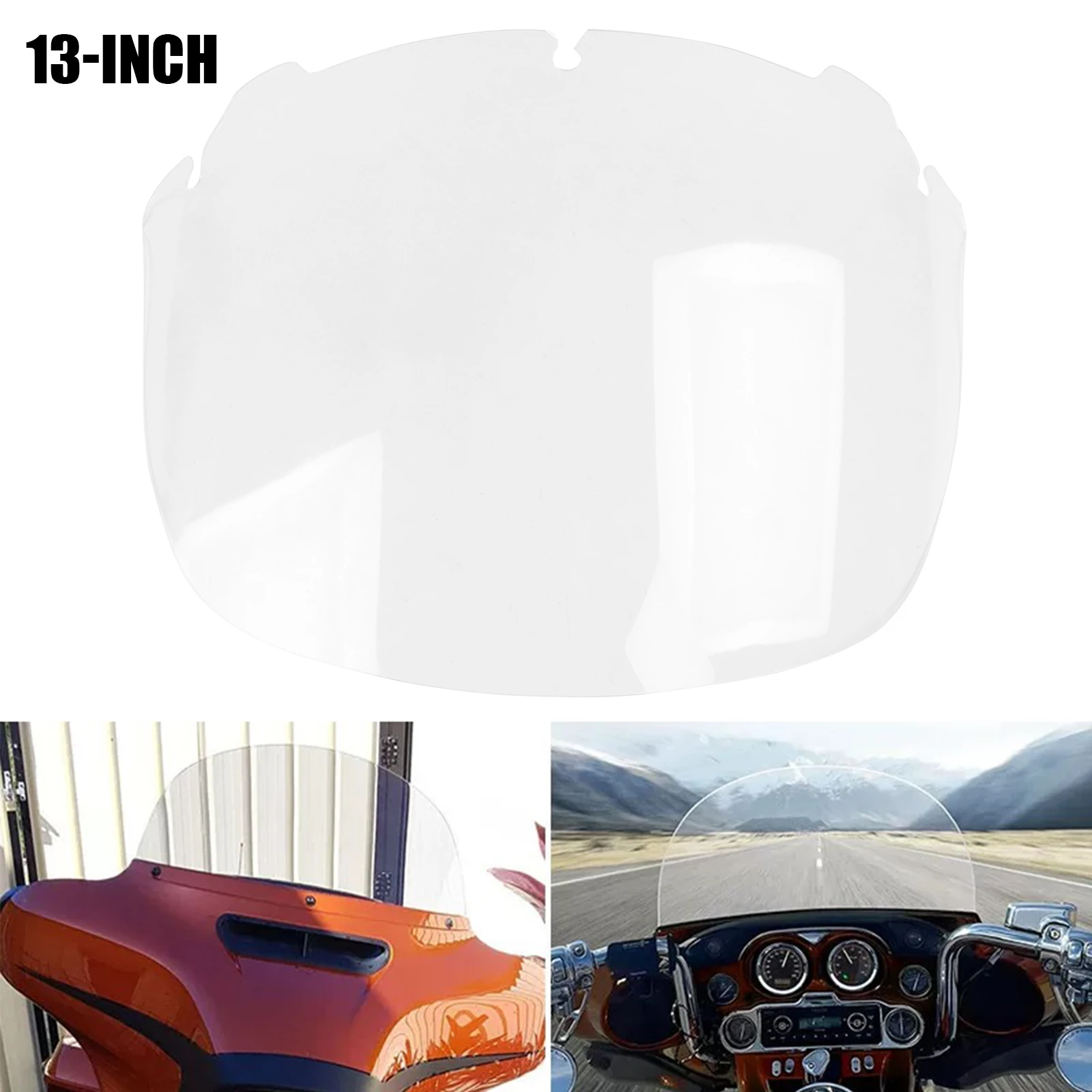 Motorrad Klar 13 "Windschutzscheibe Windschutz Verkleidung Windabweiser Fit Für Harley Touring Electra Street Glide 2014-2024