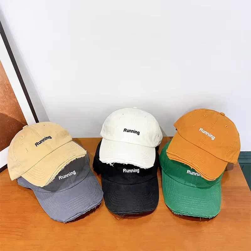 

Letter Embroidered Baby Baseball Hat Summer Adjustable Cotton Sun Visor Cap Korean Solid Color Kids Boy Girl Duckbill Hats