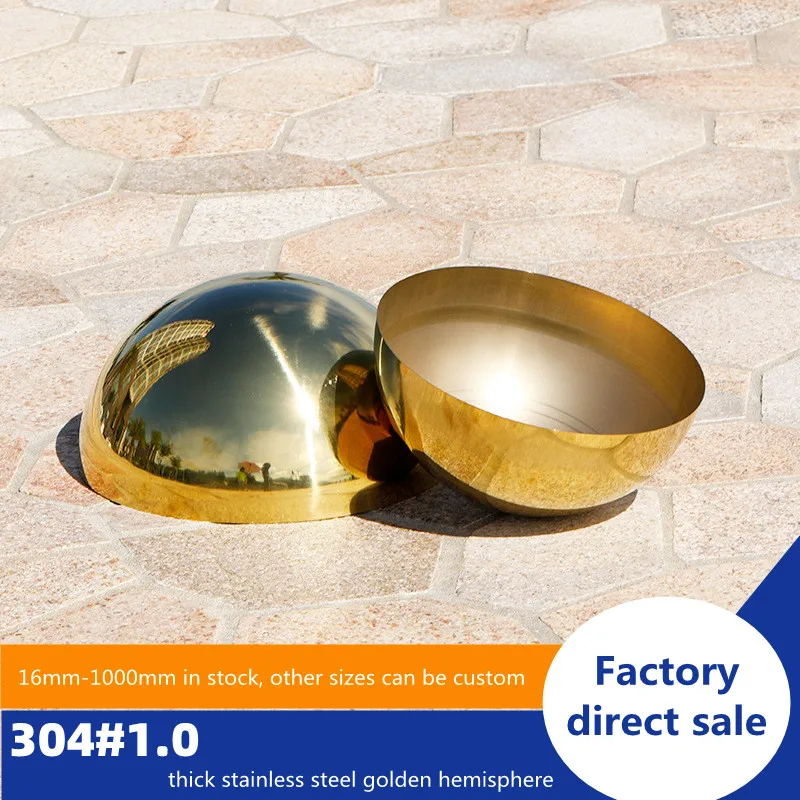 Diameter 25mm-700mm304 material 1.0mm stainless steel Titanium gold metal hollow decorative ball mirror semi-round dome head