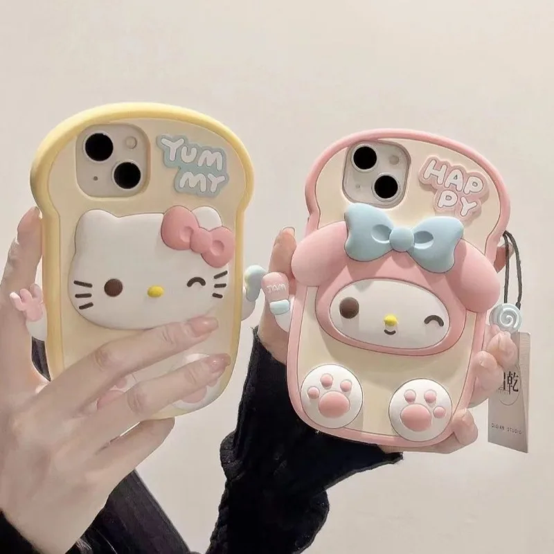 

Hello Kitty My Melody Anime Kawaii Sanrio iPhone 16 15 Cover Cute Cartoon Apple Phone Case Lovely Pendant Gifts for Girls