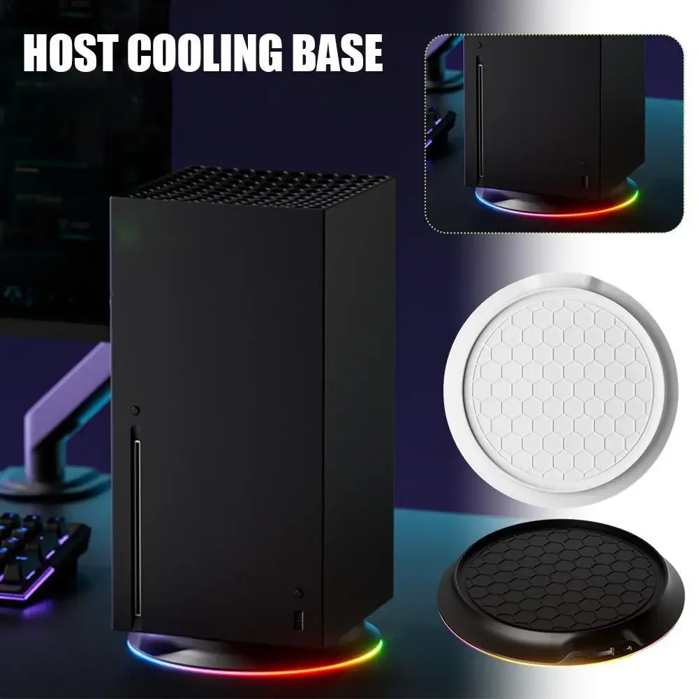 حامل تبديد الحرارة لجهاز Xbox Series X حامل عمودي مع أضواء LED RGB لوحدات التحكم Xbox-X ملحقات قاعدة غير قابلة للانزلاق