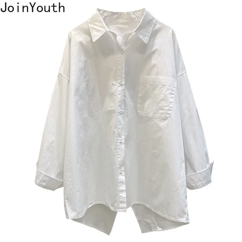 Oversized Blouses Women Long Sleeve Turndown Collar Vintage Shirts Casual Split Fashion Korean Shirts 2024 Blusas Mujer De Moda