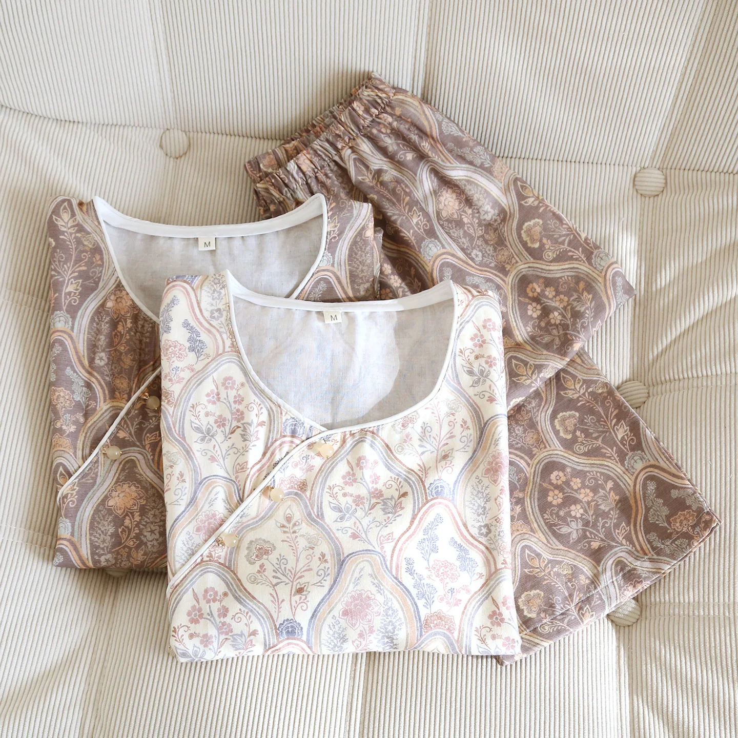 

Весенний комплект из двух предметов с цветочным принтом, пижама, осенний пуловер с длинными рукавами, брюки, одежда для сна, женский хлопковый пижамный комплект, ночная одежда