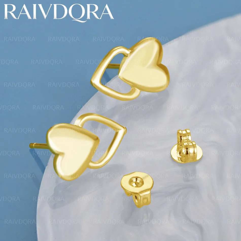 

18K Gold Plated Double Heart Stud Earrings For Women Fashion Romantic Grace Jewelry Anniversary Wedding Accessories
