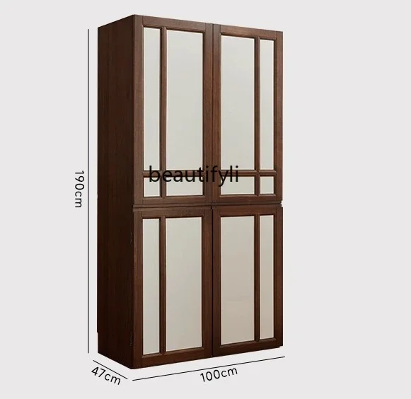 

Sandalwood Retro Sideboard Refrigerator Cabinet Integrated Wall-Mounted Vintage Storage Cabinet Small Apartment Snack Cabinet