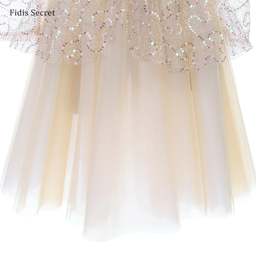 Women Light Brown Romantic Long Tutus,Girls Ballet Performance Sequins Dance Wear,Ballerina Flower Fairy Princess Stage Costumes