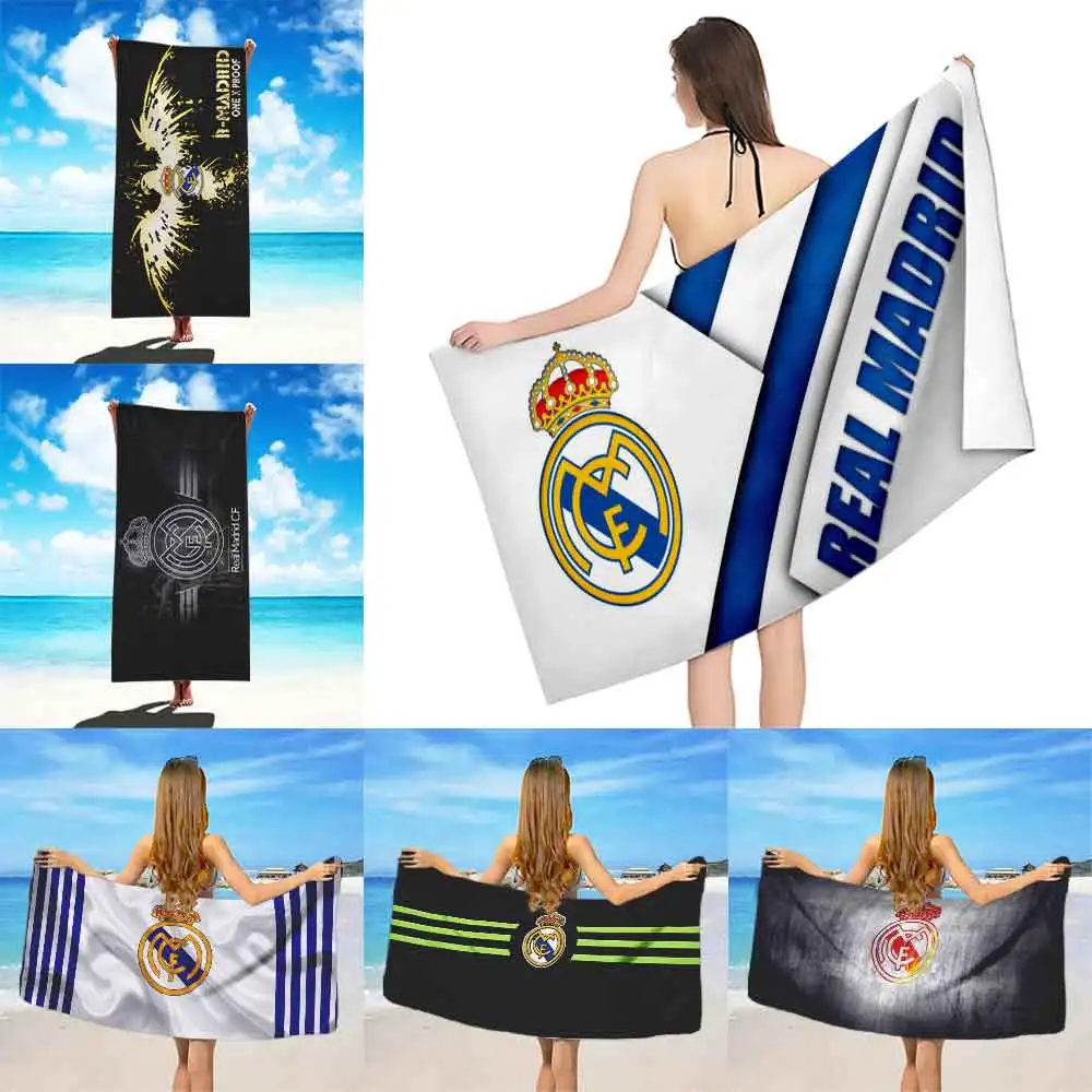 

R-Real-M-Madrid Beach Towel Microfiber Sand Free Quick Dry Soft Sandproof Pool Towels Gift for Women Travel Gym Shower Camping