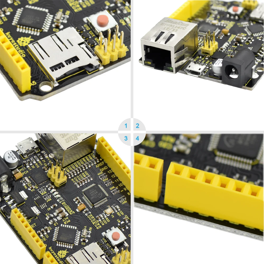 Keyestudio W5500 Ethernet Network Development Board +USB For Arduino UNOR3 DIY Project For Smart IOT Home System  (WITHOUT POE)