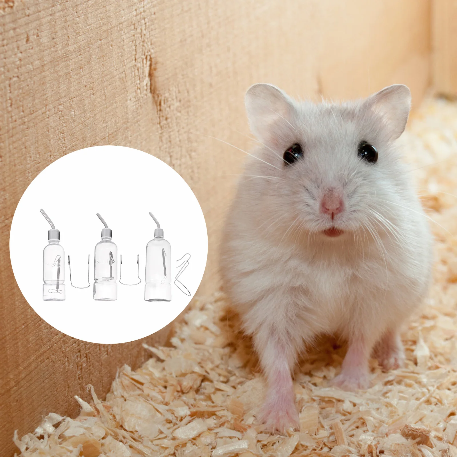 

Pet Water Bottle Automatic Drinking Fountain Durable Transparent Hamster Rabbit Cage Accessory Small Animal