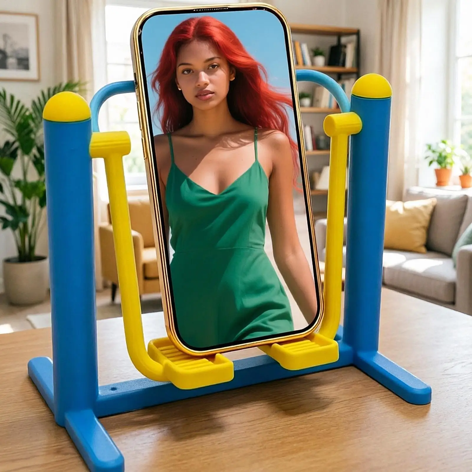 

3D Printed Phone Holder Non-Slip Funny Gym Model Desk Stand for Home Office Bedroom, Living Room, Kitchen, Travel