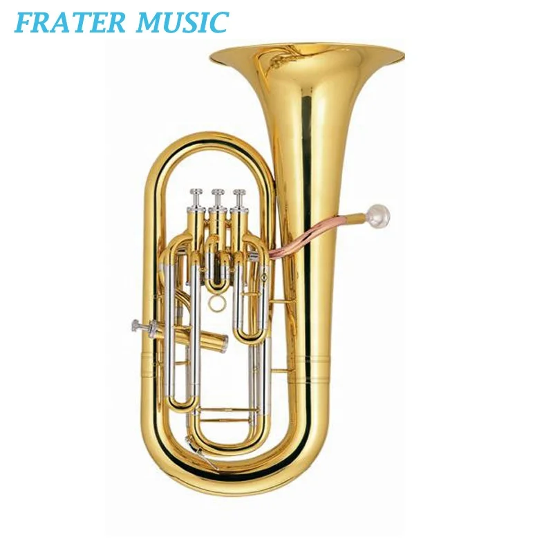

High Grade OEM Gold Lacquer Bb Flat Euphonium With 3+1 Monel Pistons (JEP-180)