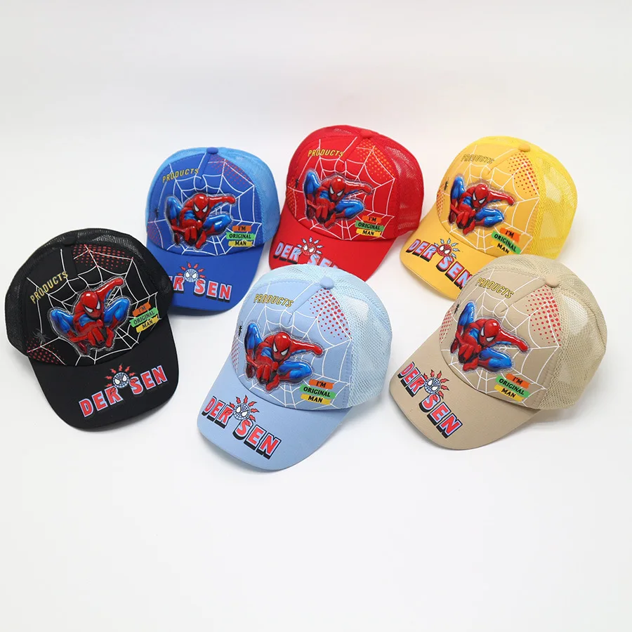 

Новая бейсболка с изображением Человека-паука для детей, уличная шляпа от солнца для мальчиков, стильная бейсболка в уличном стиле в стиле хип-хоп, детский подарок