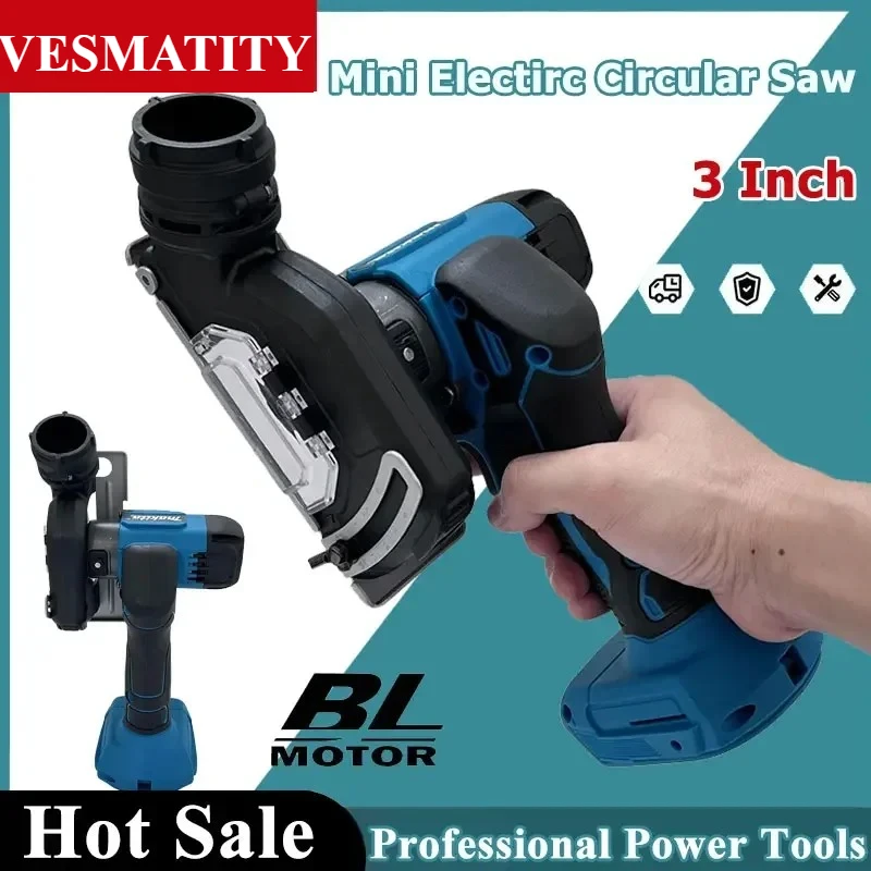 Cordless Electric Angle Grinder 19500RPM 3 Inch Cut Off Tool Tile Cutter for Wood Tile Plastic Tool for 18V-20V battery.