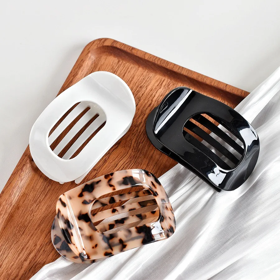Simplicity Korean Acetic Acid Hair Clip for Women Spoon Clip Spring Crab Claw Leopard Hair Clip Top Clip Headpiece Hair Accessor