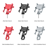 Aluminum Alloy Bicycle Cell Phone Holder Anti-Slip Phone Navigation Stand with 6mm Screw Cushioning Pad for Stem/Handlebar Mount