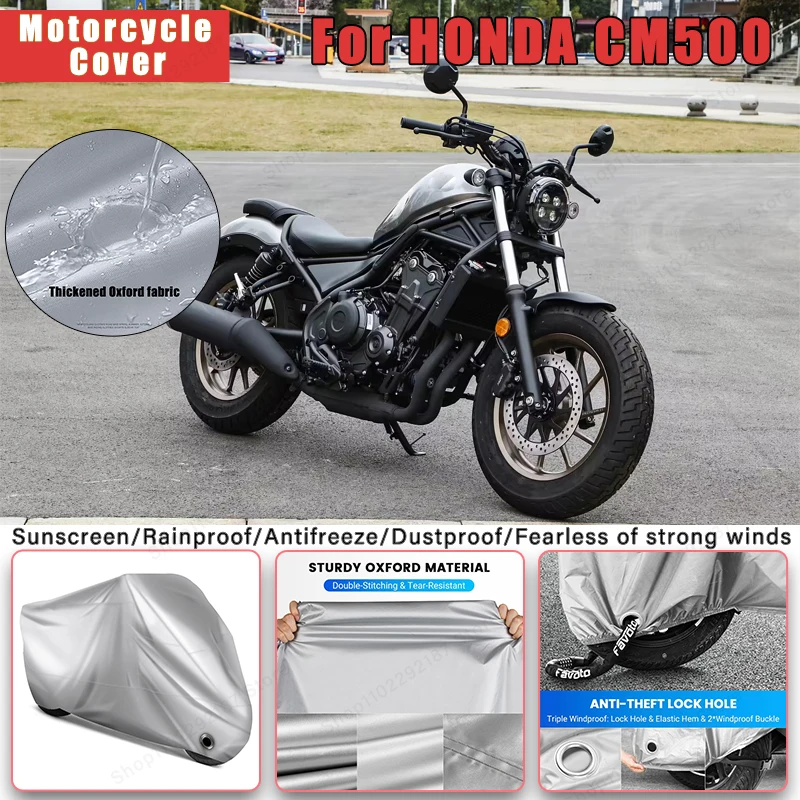 

For HONDA CM500 No Ear Motorcycle Cover - Outdoor Full Body Protection, Waterproof Dustproof Heat-Resistant Moto Accessory