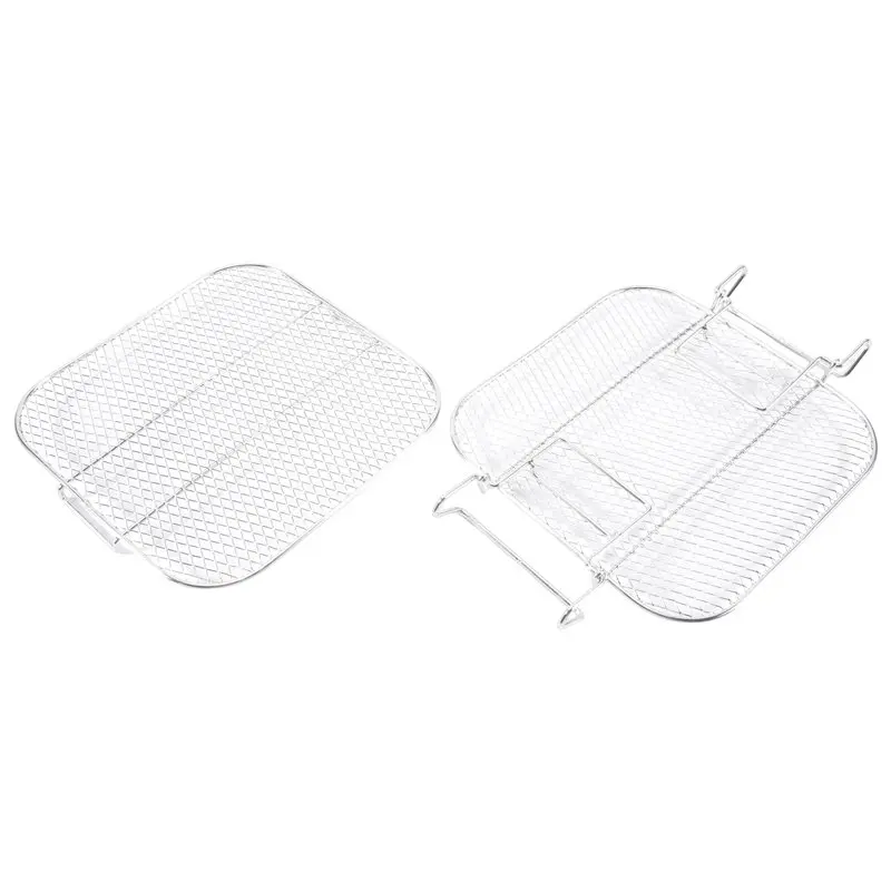 Removable 2-Layers Air Fryer Grilling Rack Air Fryer Stainless Steel Grilling Rack For 4.2-5.8QT Air Fryer Kitchen Oven Steamer