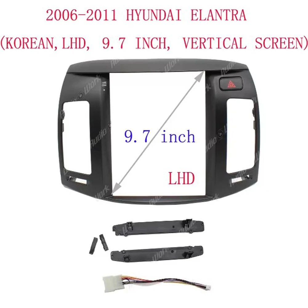 

Car Frame Fascia Adapter Tesla Style Android Radio Dash Fitting Panel Kit For Hyundai Elantra 9.7Inch