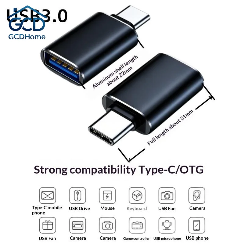 OTG USB C to USB 3.0 Adapter Lossless Data Transmission Converter for Camera  Card Reader Phone