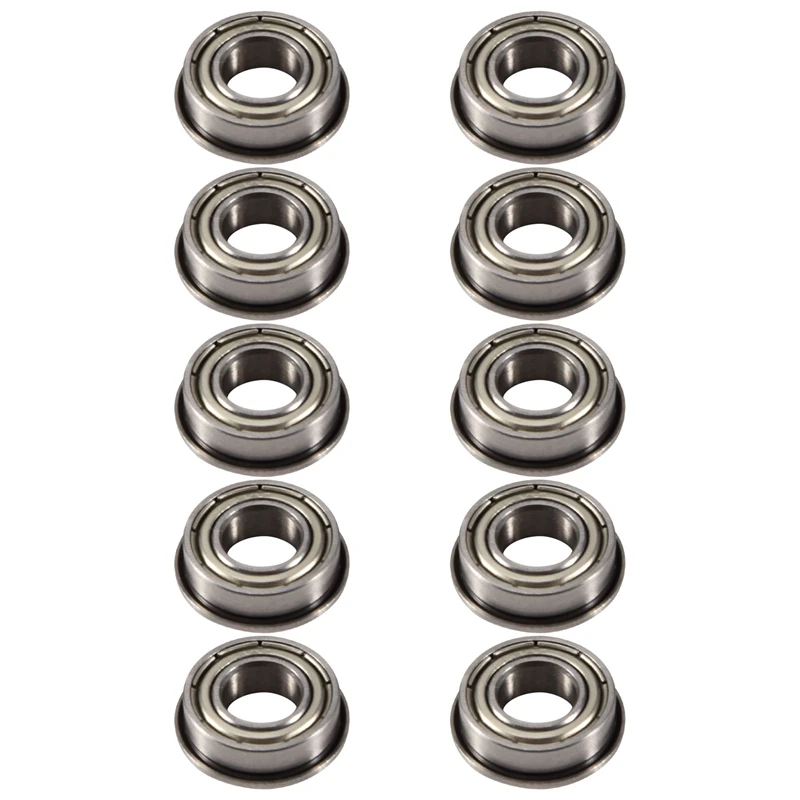 10 Pcs F688ZZ Flanged Radial Ball Bearings Metal Steel Double Shielded Flange Ball Bearing, 8 X 16 X 5Mm For Motor