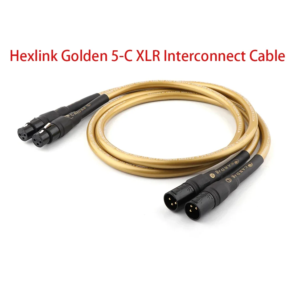 High Quality HI-End Golden 5-C XLR Interconnect cardas Hexlink Golden 5-C  Acoustic Cable Pair 1M Balanced Signal Wire