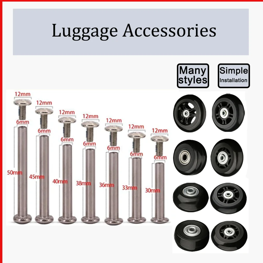 Smooth trolley case Travel luggage leather case and bag Single wheel wear resistant wheel repair Travel accessories Silent