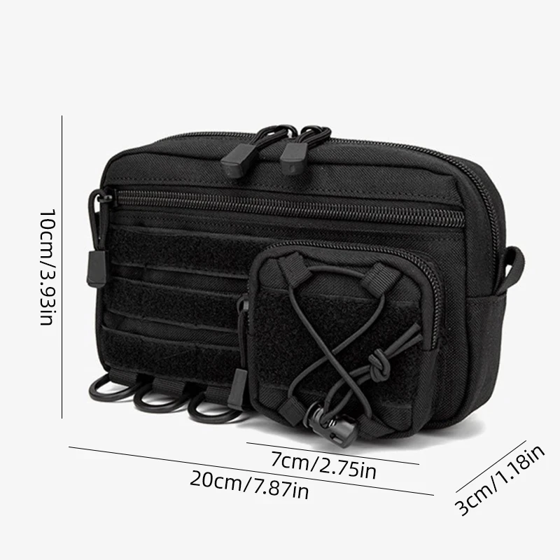 1000D EDC Pouch Molle Organizer Bag Multiple Pockets Utility Pouch Tool Storage Case Phone Holder for Outdoor Hunting Fanny Pack