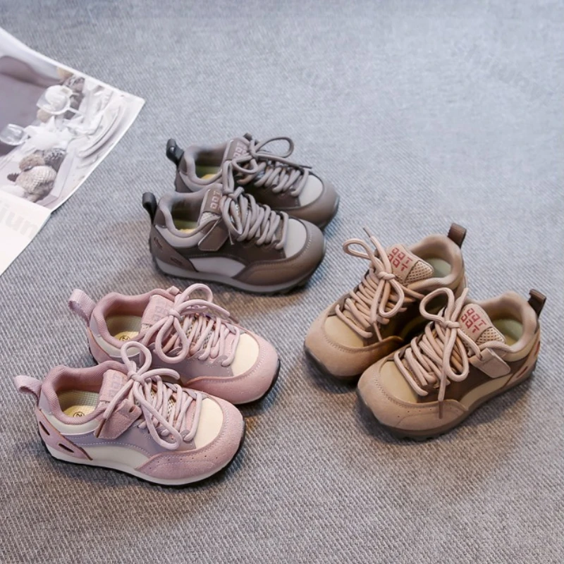 

Girls' Sneakers Autumn 2025 New Children's Soft Sole Non Slip Vintage Casual Shoes Lightweight Comfortable Boys' Running Shoes