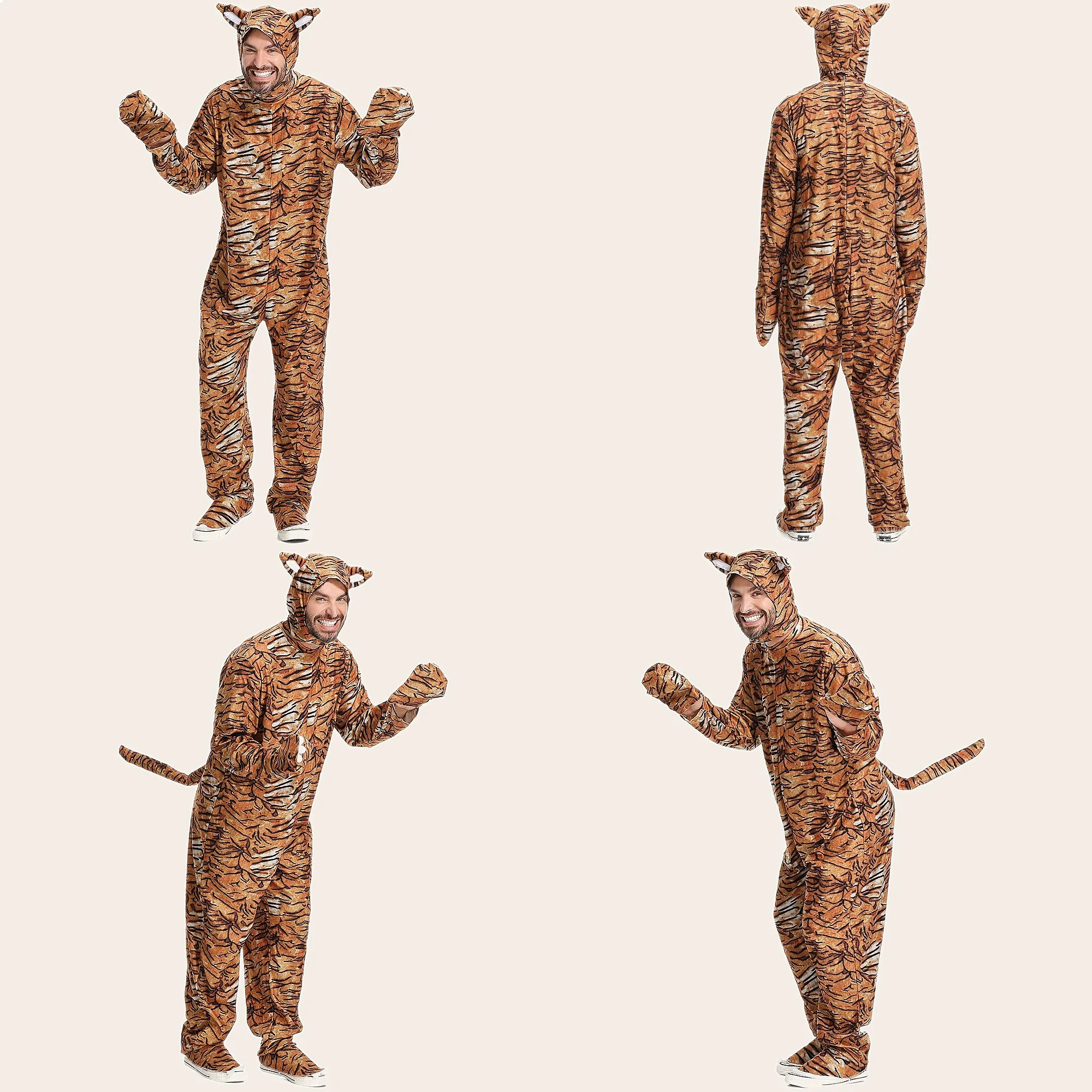 

Halloween Costume Tiger Animal Cosplay Role Play Stage Performance Group Outfit