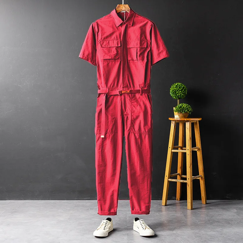 Family Health Manager Housekeeping Working Overall Cleaning Work Wear Summer Short Sleeve Jumpsuit Streetwear Coverall Trousers