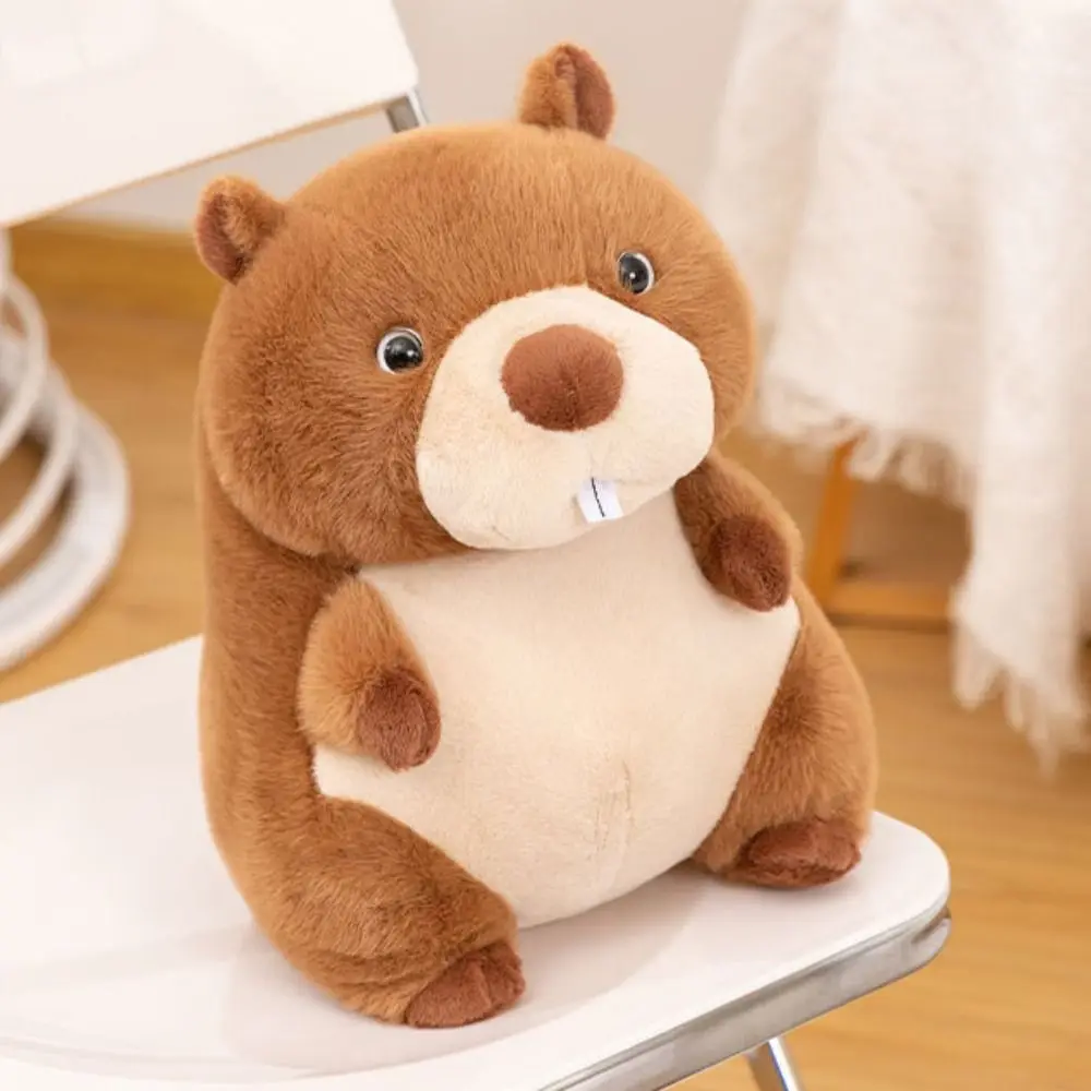 Symulacja Świstaka Puszystego Interaktywnego Pluszowego Zwierzątka Świstaka z Kreskówki Miękka Lalka Świstaka z Bawełny PP Gruby Świstak Pluszowy Dekoracja Prezent