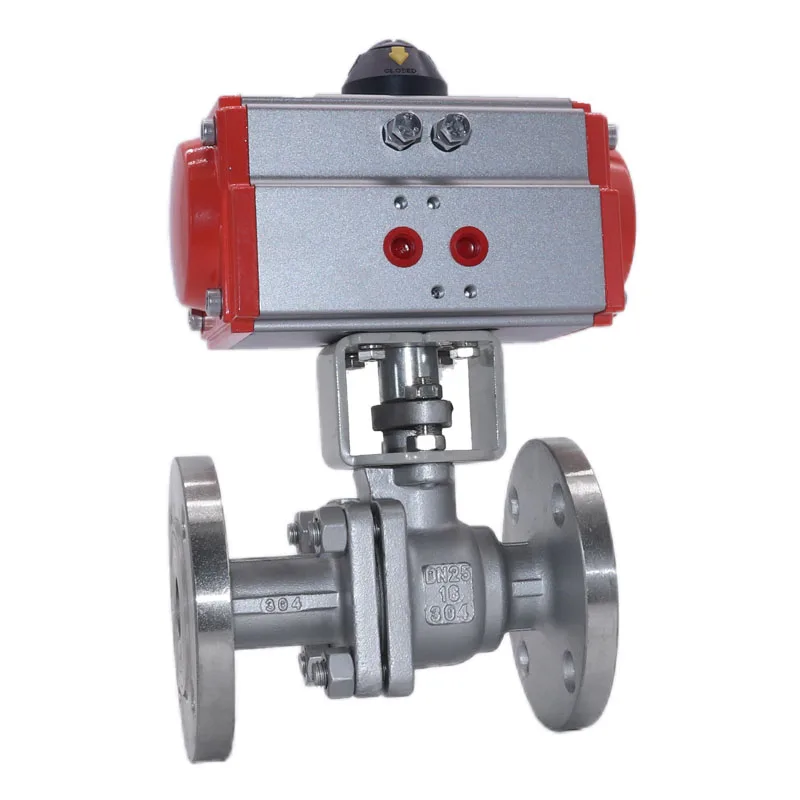 

1" 304 Stainless Steel Pneumatic Flanged Ball Valve Double Acting Cylinder High Temperature Steam Flange Ball Valve