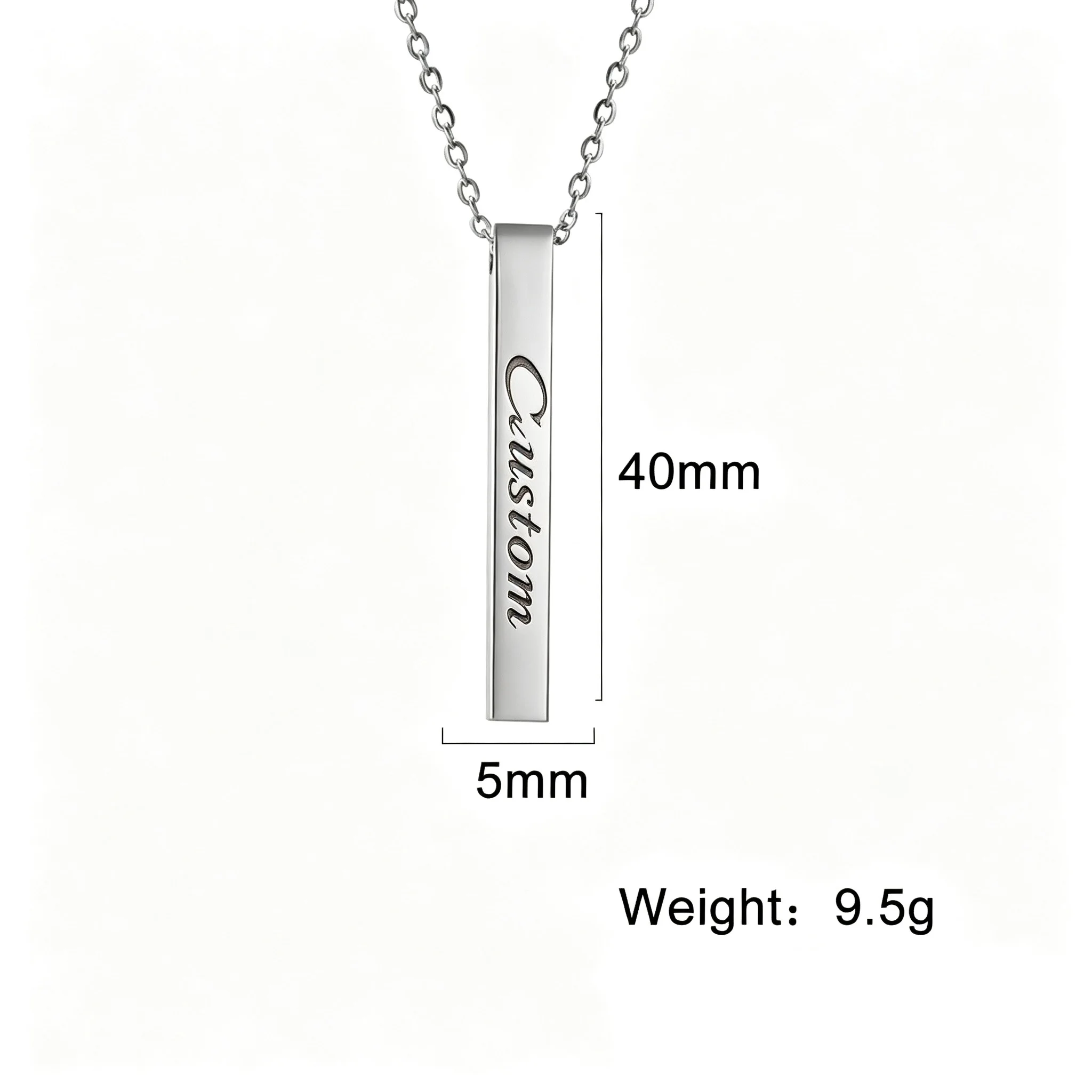 Kkjoy individuell gravierte Halskette, personalisierter Anhänger mit Songname, Datum, Initialen, Edelstahl, Unisex-Schmuck, Erinnerungsgeschenk – Detail 5